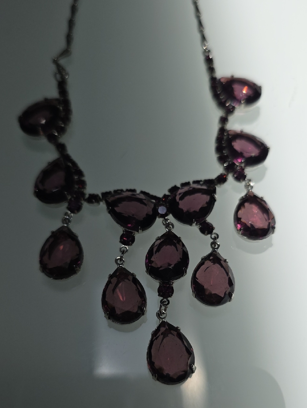 Roberta Chiarella Elegant Purple Teardrop Statement Necklace - Women Jewelry